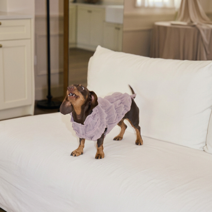 Ruffle Dog Vest – Lavender Mousse, Beige or Purple