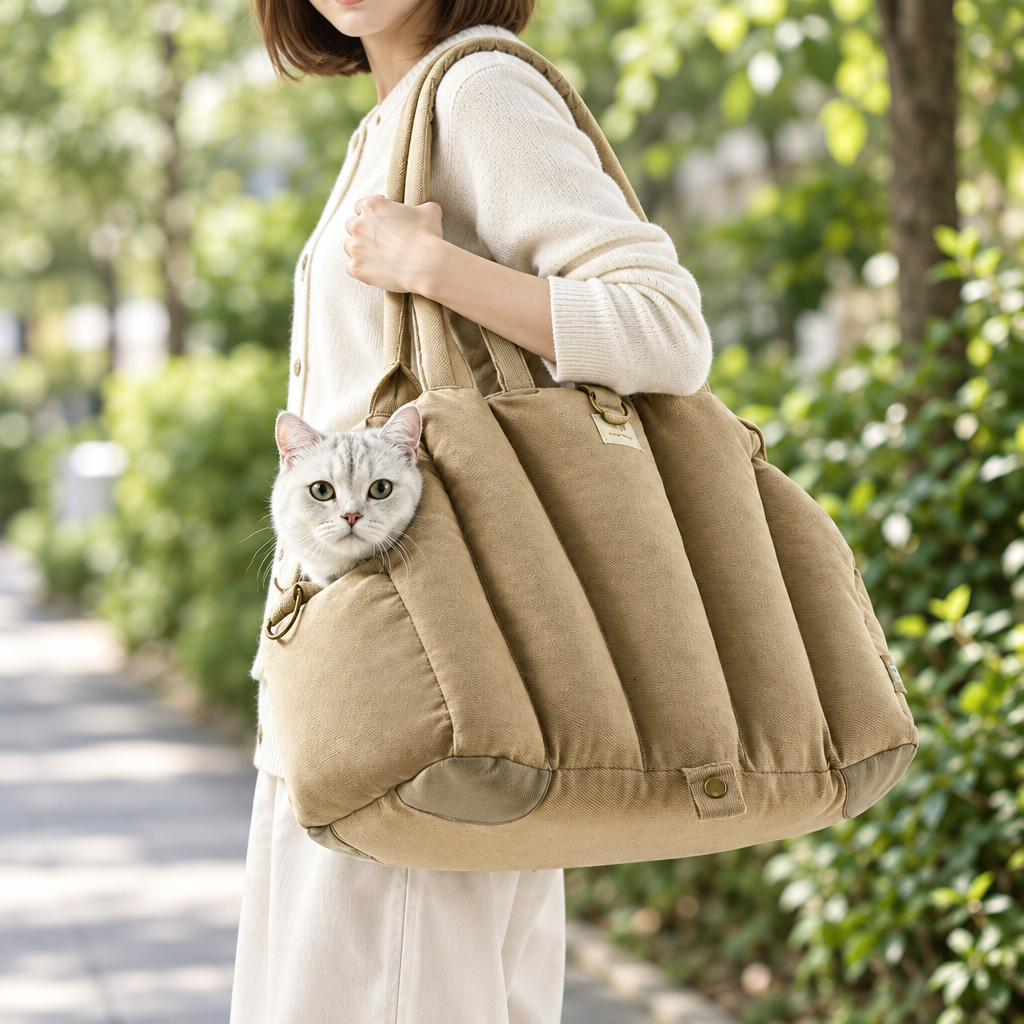 Pet Car Travel Carrier Bag – Crossbody Dog and Cat Carrier 43 x 30 x 35 cm for Pets up to 10 kg