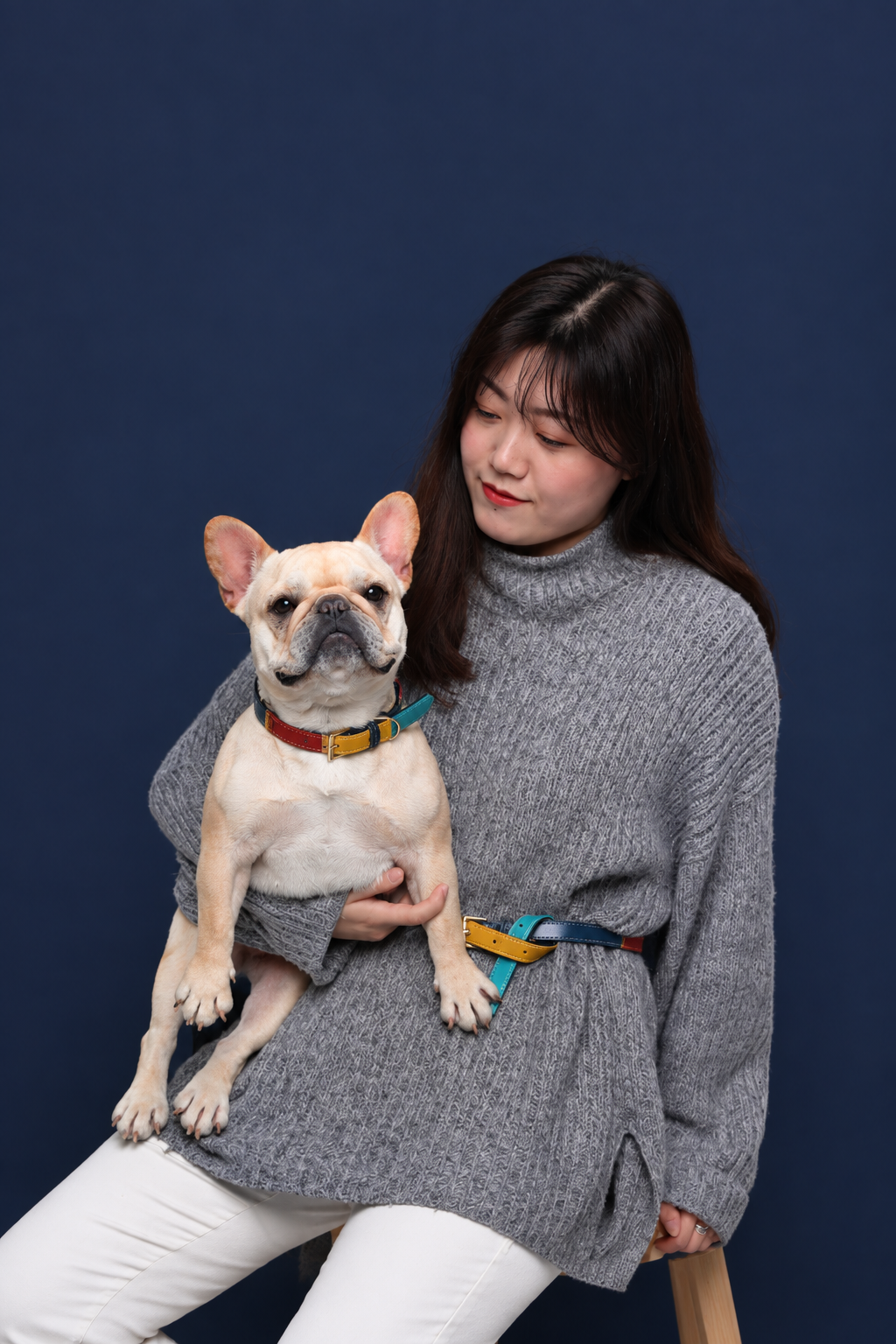 Two-tone PU dog collar – view 2