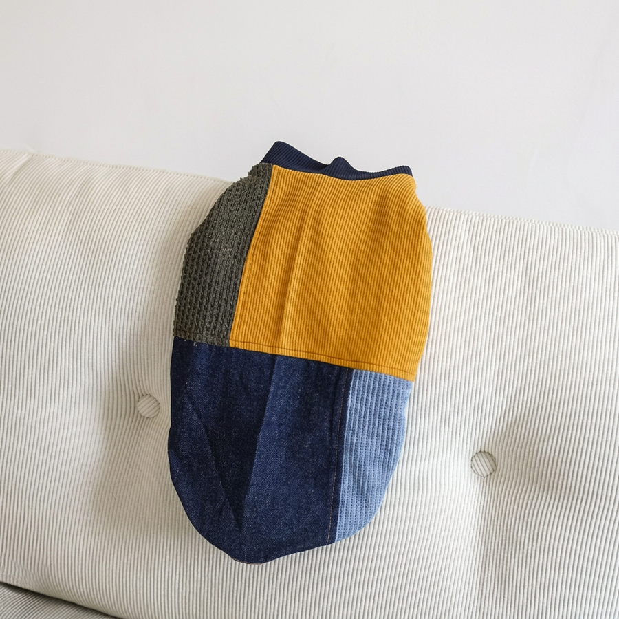 Patchy Patchwork Knit Dog Vest – Yellow or Navy