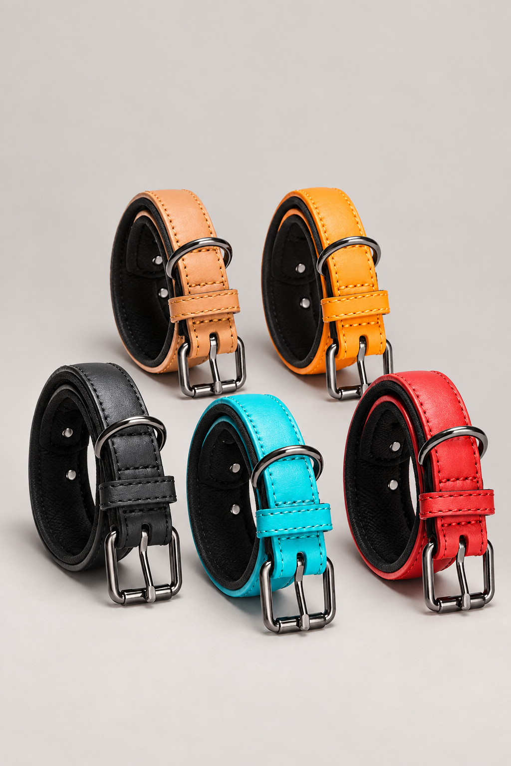 Padded faux leather dog collar – view 10