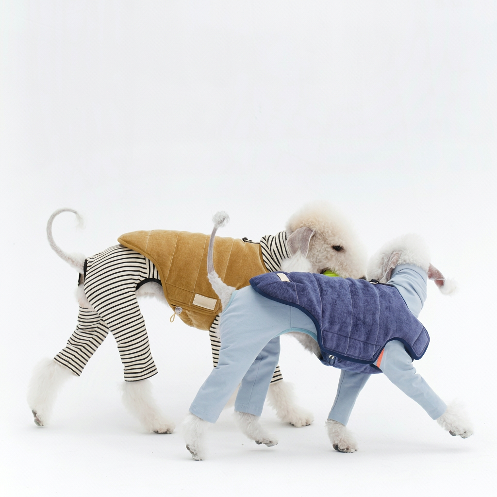 Golden Dog Vest with Stitched Panels – Bronze or Navy