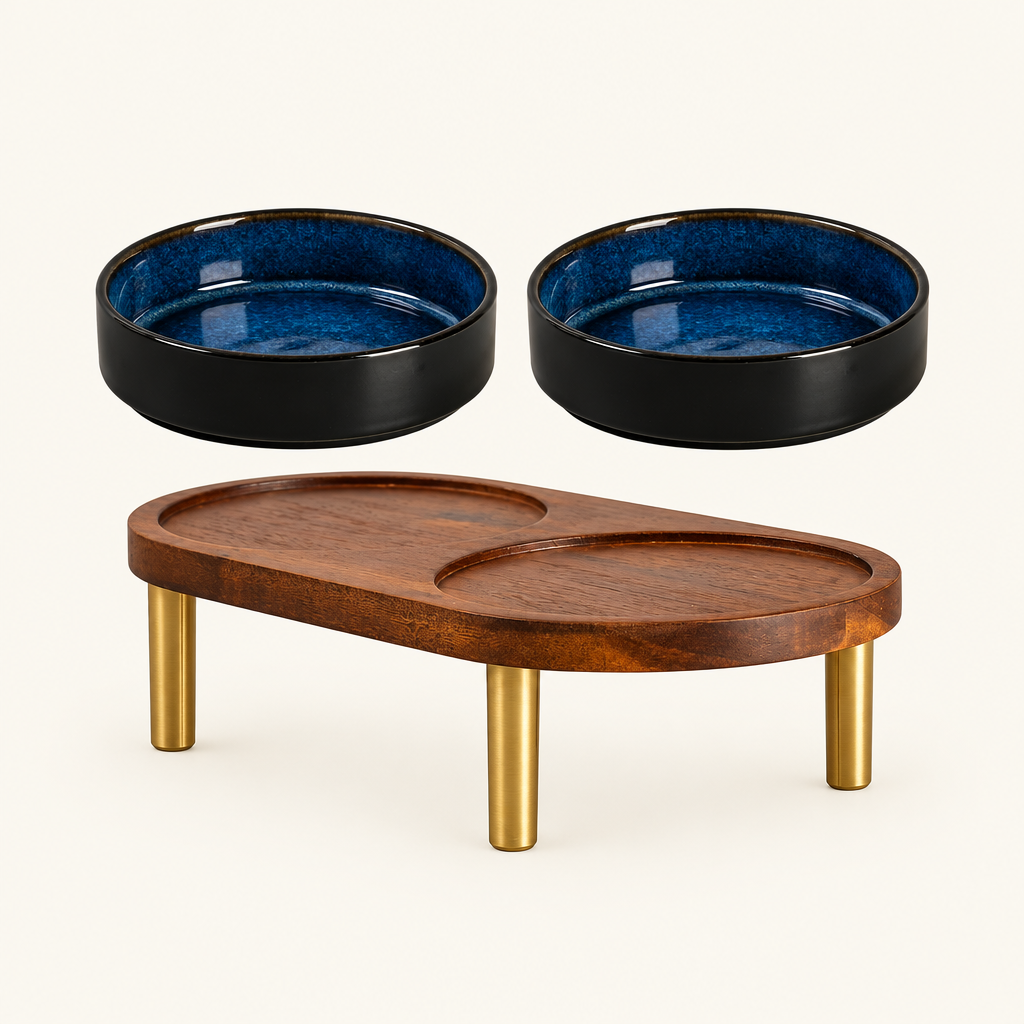 Tall double-bowl stand