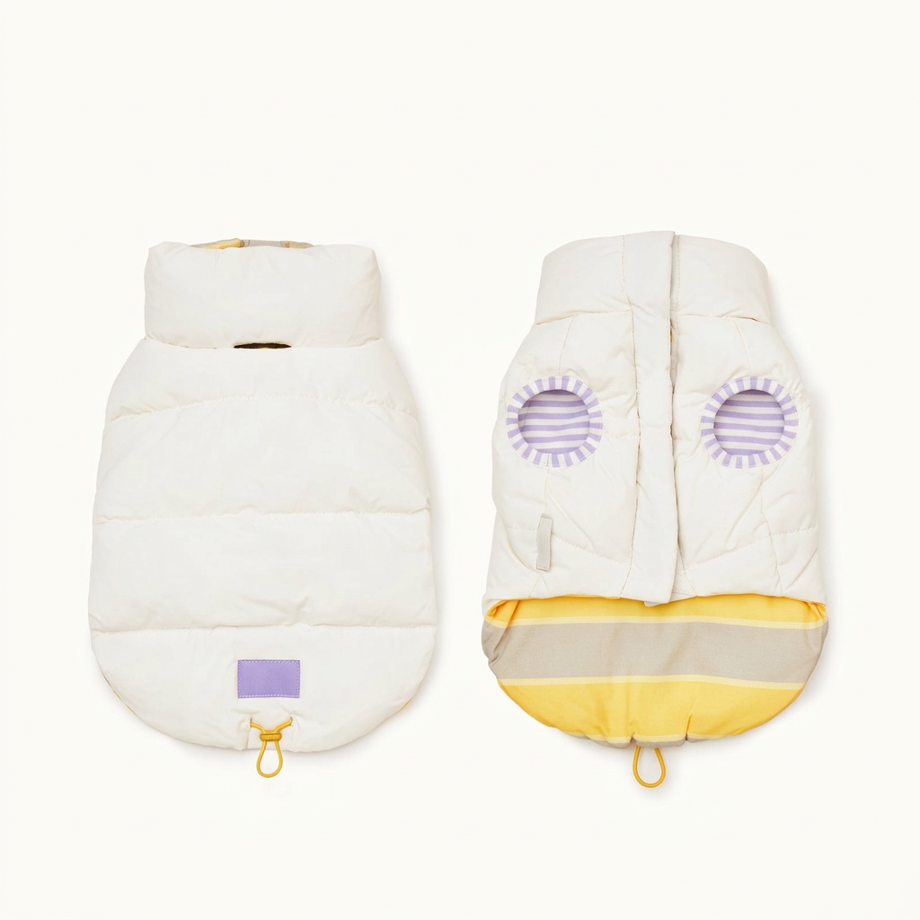 Reversible Striped Dog Vest – Purple or Yellow