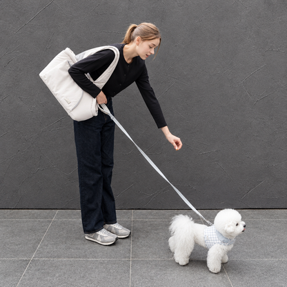 Warm Pet Carrier Shoulder Bag with Head-Out Opening – Large Dog and Cat Bag for Small Pets, Off-White