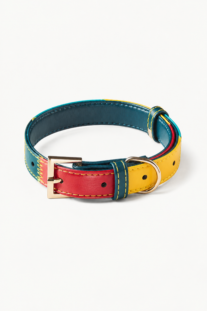 Two-tone PU dog collar in Collar