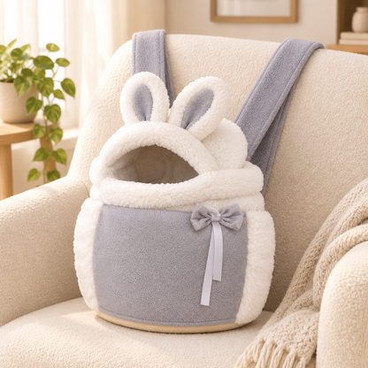 2-in-1 Cat Carrier and Bed – Portable Pet Pod with Bunny or Cat Ears for Travel and Home, M to XL