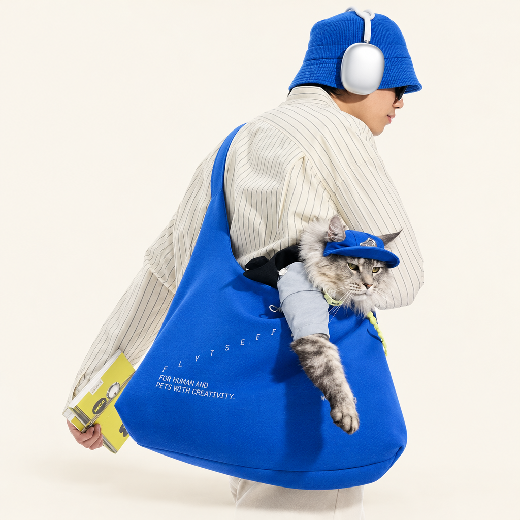 Waterproof Pet Crossbody Carrier Bag – Wide Hard-Base Dog and Cat Carrier, Small up to 4 kg or Large up to 10 kg
