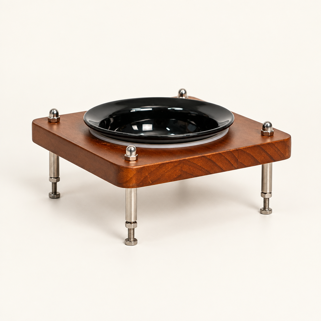 Low stand with black bowl