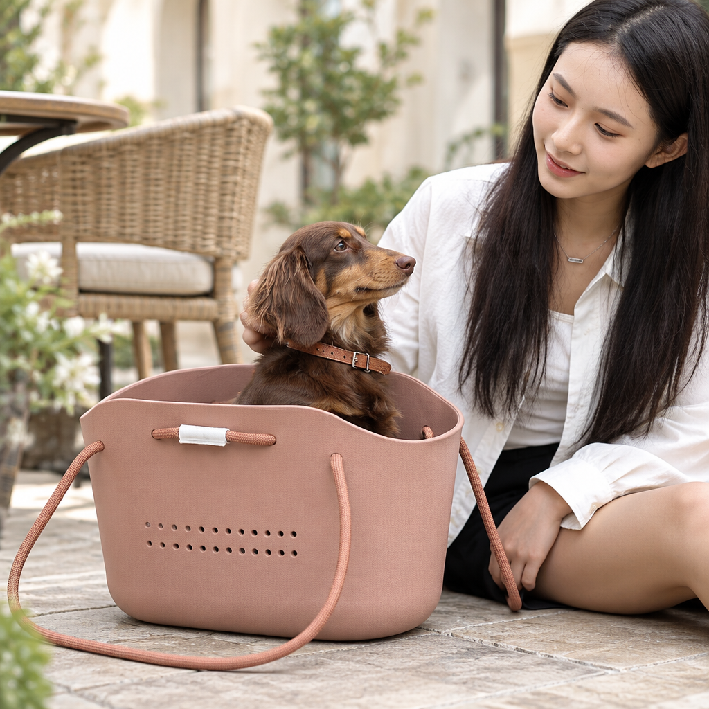 Breathable Pet Carrier Bag – Handheld Dog and Cat Tote with Air Holes for Small Dogs up to 4 kg and Cats up to 6 kg