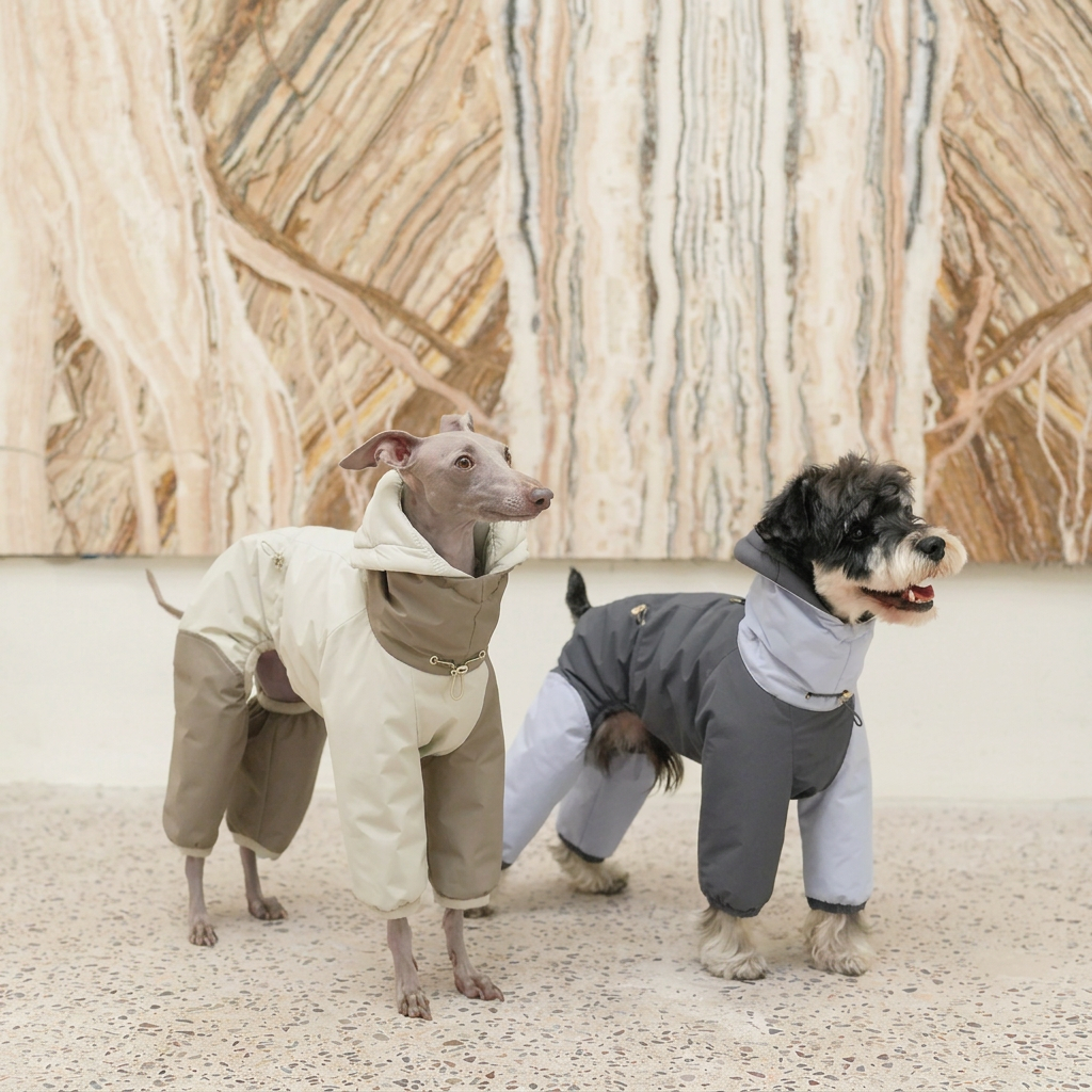 Autumn Colour-Block Four-Leg Dog Jacket
