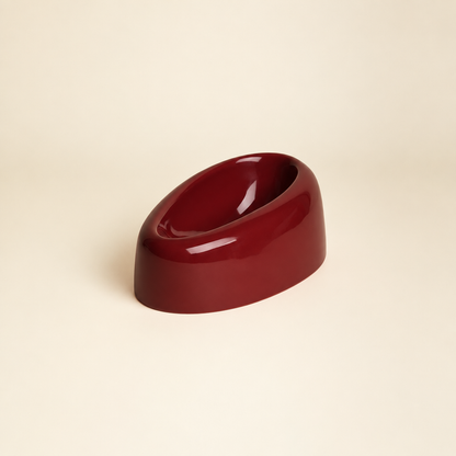 Burgundy bowl studio image