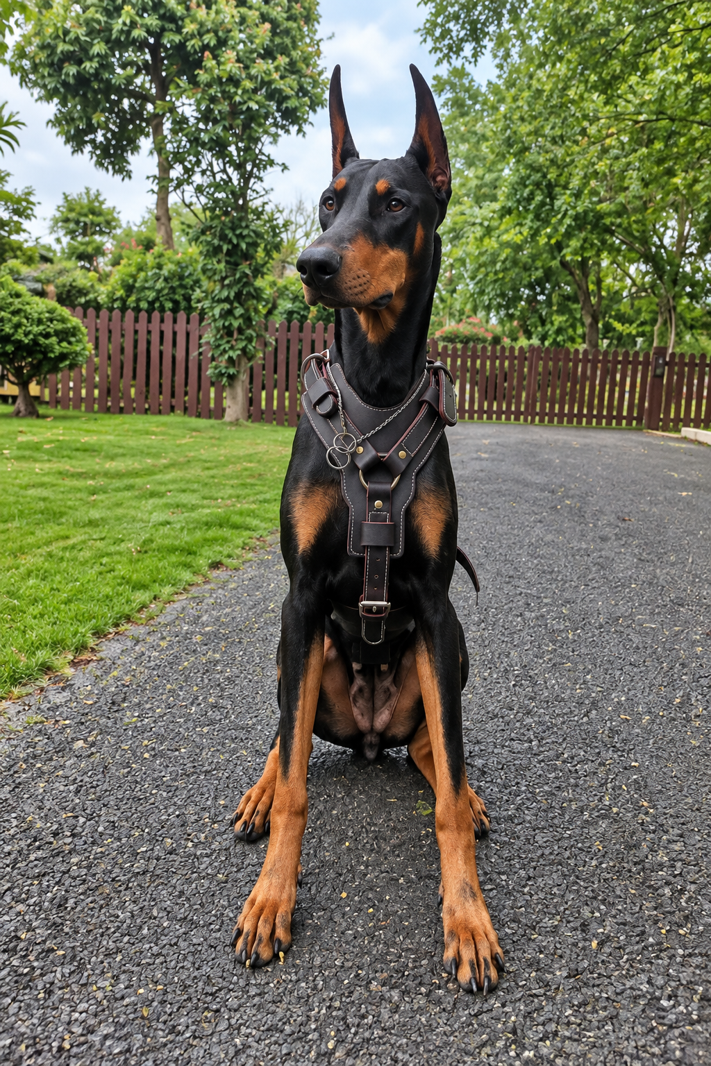 Heavy-duty leather dog harness – view 4