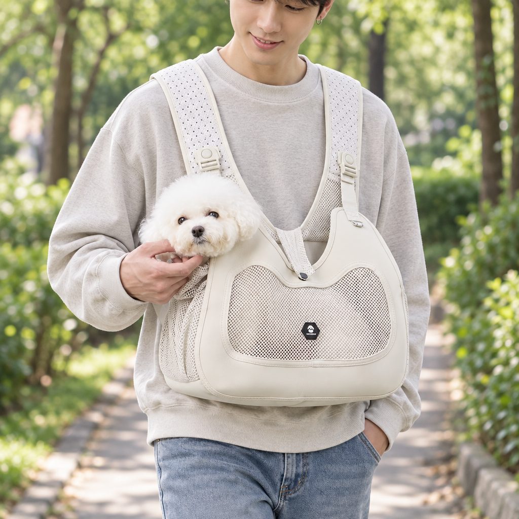 Front Chest Pet Carrier Backpack – Hands-Free Breathable Kangaroo Carrier for Small Dogs and Cats