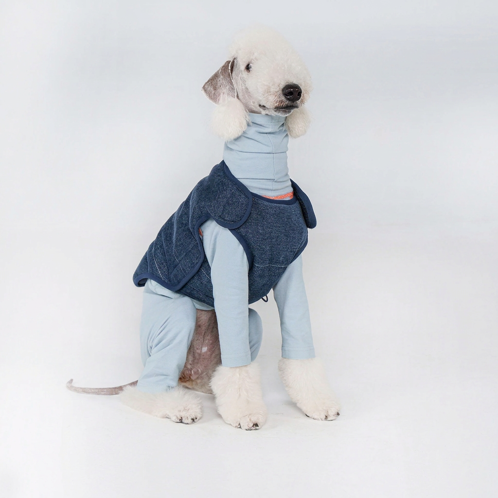 Golden Dog Vest with Stitched Panels – Bronze or Navy