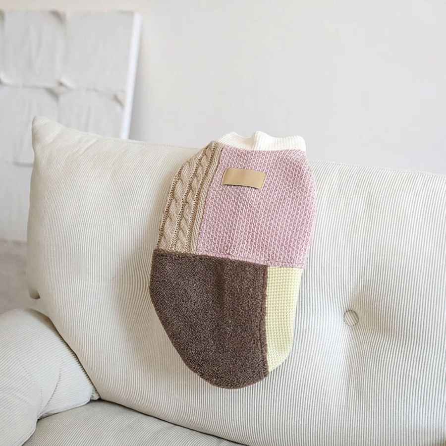 Patchy Patchwork Knit Dog Vest – Yellow or Navy