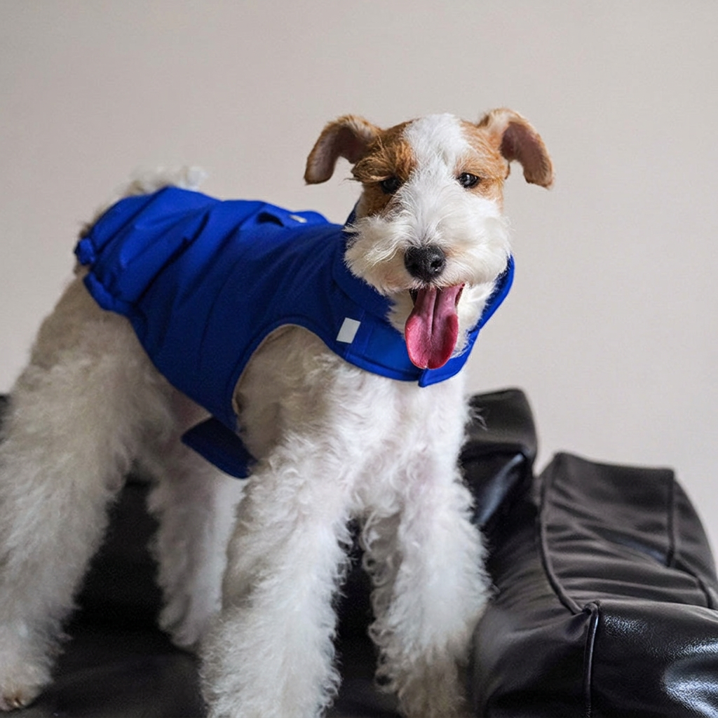Easy-On Puffer-Style Dog Vest – Blue or White