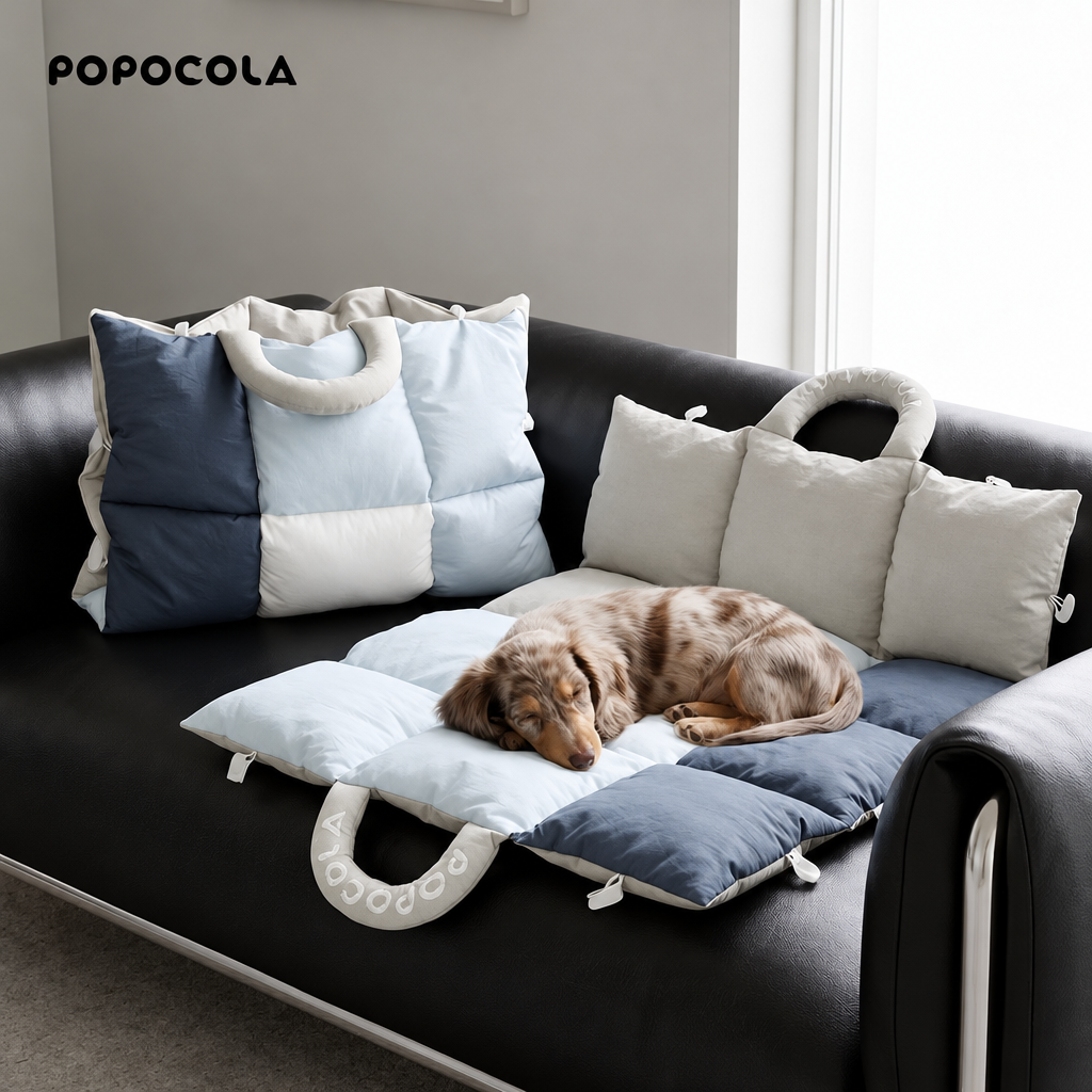 Quilted Dog Travel Mat & 2-in-1 Carry Bag