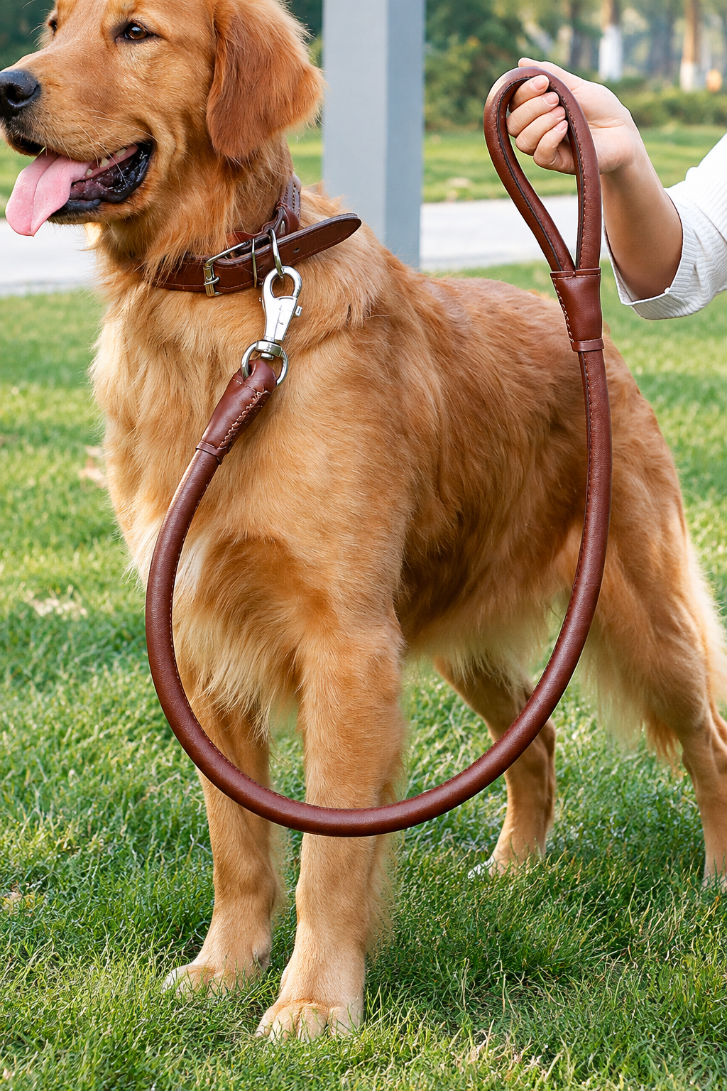 PU leather dog collar and lead set – view 2