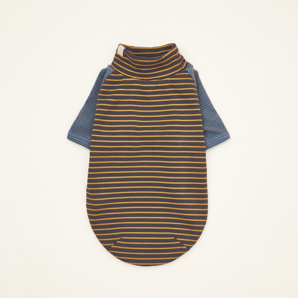 Cocoon Striped Dog Top with Contrast Sleeves – Brown or Yellow