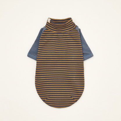 Cocoon Striped Dog Top with Contrast Sleeves – Brown or Yellow