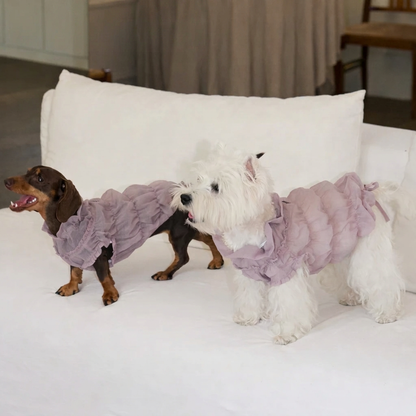 Ruffle Dog Vest – Lavender Mousse, Beige or Purple