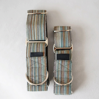 Striped Martingale Dog Collar – Purple, Green, Red or Blue