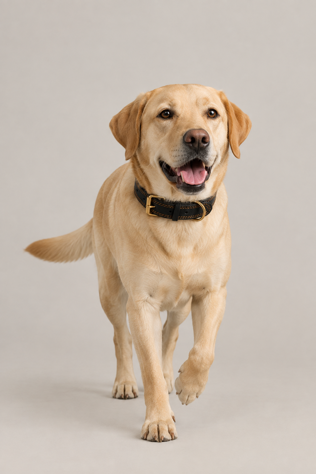 Double-stitched leather dog collar – view 4