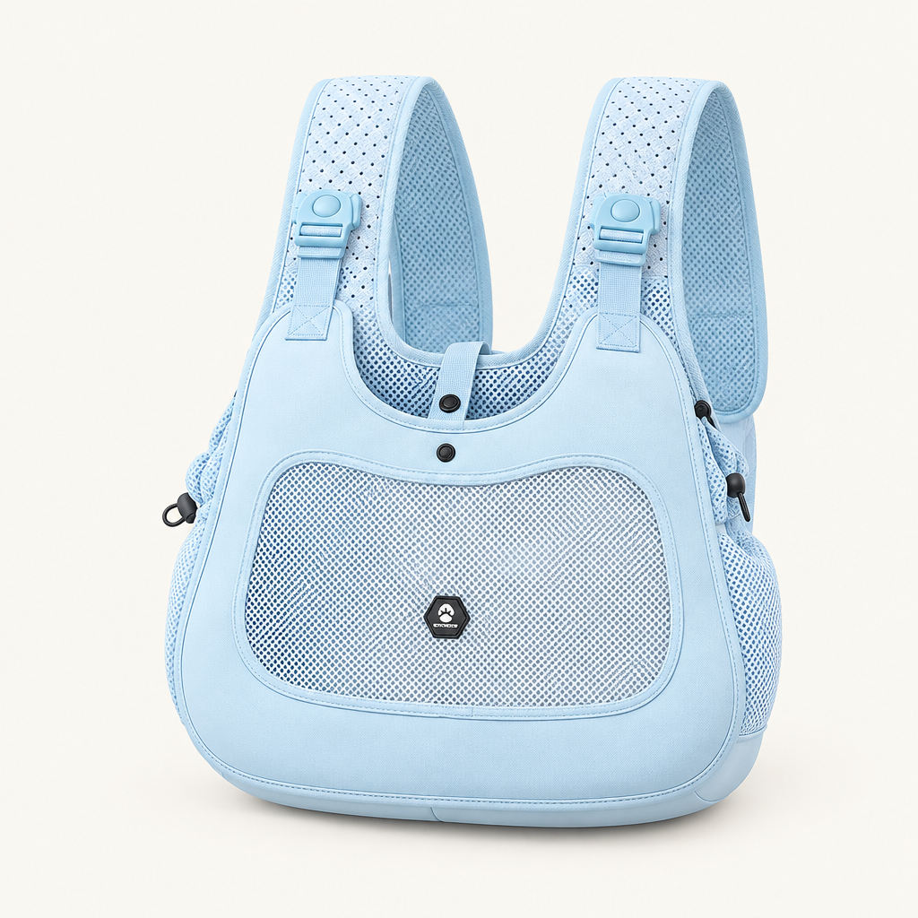 Front Chest Pet Carrier Backpack – Hands-Free Breathable Kangaroo Carrier for Small Dogs and Cats