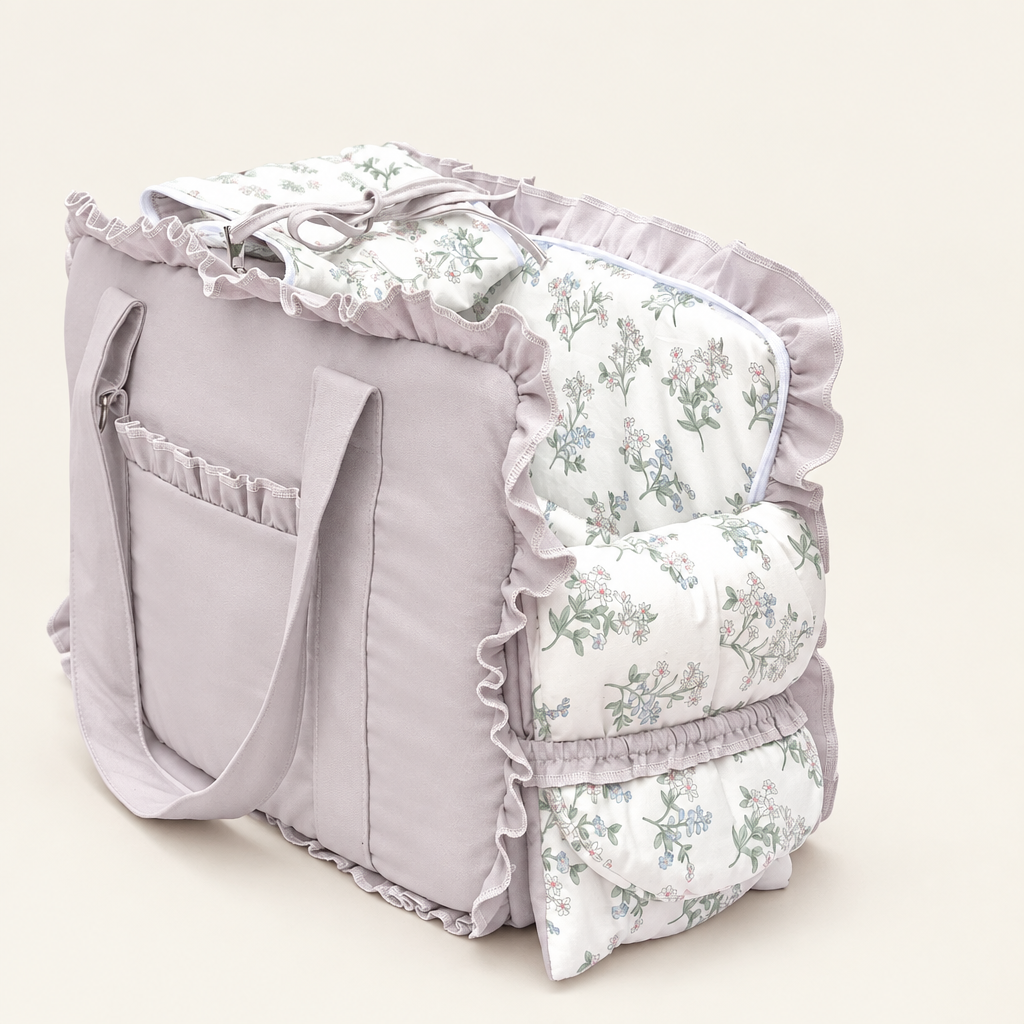 Cotton Pet Carrier Shoulder Bag – Soft Ruffled Tote Carrier for Small Dogs and Cats up to 6 kg, 8 Prints