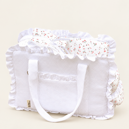 Cotton Pet Carrier Shoulder Bag – Soft Ruffled Tote Carrier for Small Dogs and Cats up to 6 kg, 8 Prints