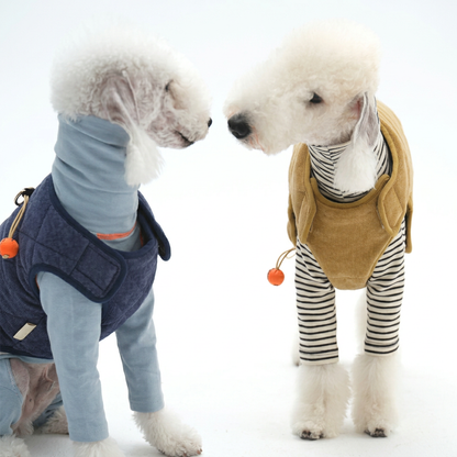 Golden Dog Vest with Stitched Panels – Bronze or Navy
