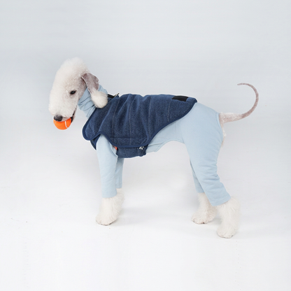 Golden Dog Vest with Stitched Panels – Bronze or Navy