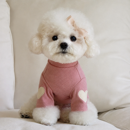 Heart Dog Hoodie – Simple Autumn Hoodie for Small Dogs and Cats, Toy Poodle, Bichon and Yorkie, XS to XL