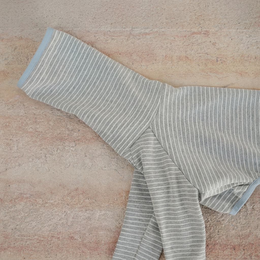 Cosy Stripes Four-Leg Dog Pyjamas – Blue, Pink or Grey
