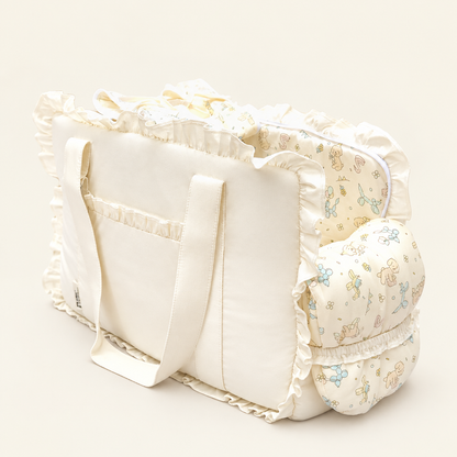Cotton Pet Carrier Shoulder Bag – Soft Ruffled Tote Carrier for Small Dogs and Cats up to 6 kg, 8 Prints