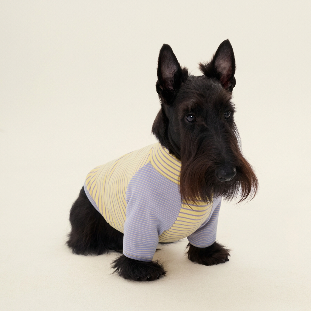 Cocoon Striped Dog Top with Contrast Sleeves – Brown or Yellow