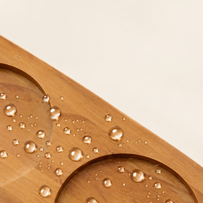 Wood surface detail with droplets