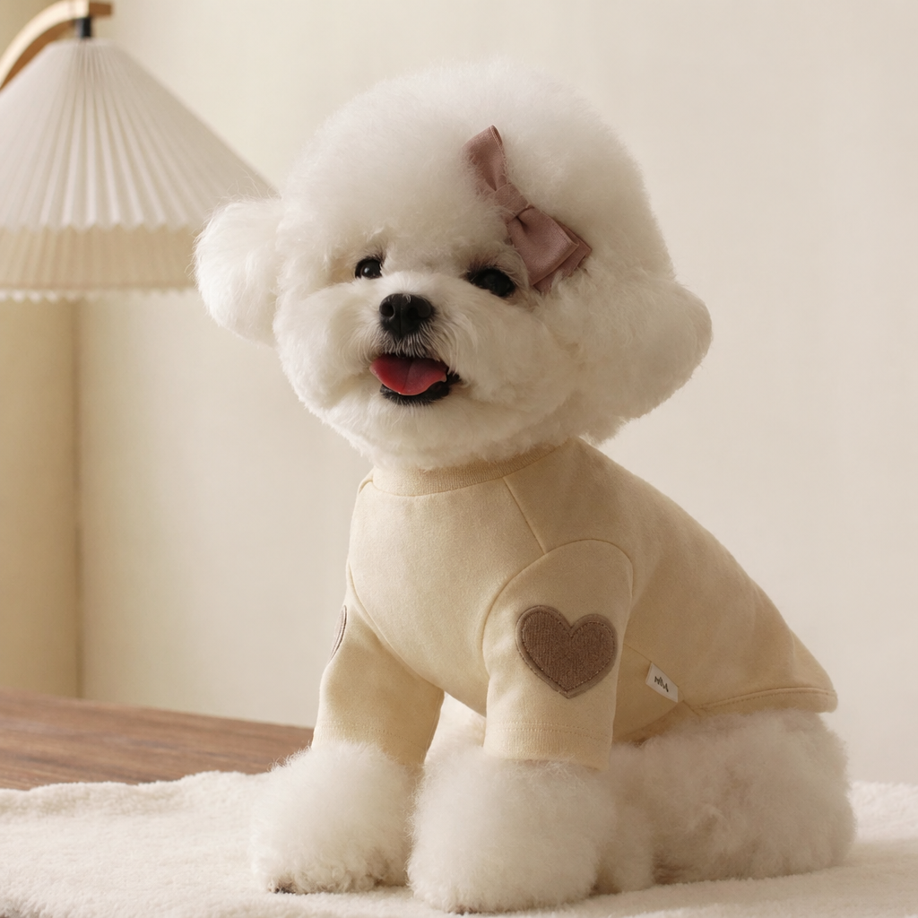 Heart Dog Hoodie – Simple Autumn Hoodie for Small Dogs and Cats, Toy Poodle, Bichon and Yorkie, XS to XL