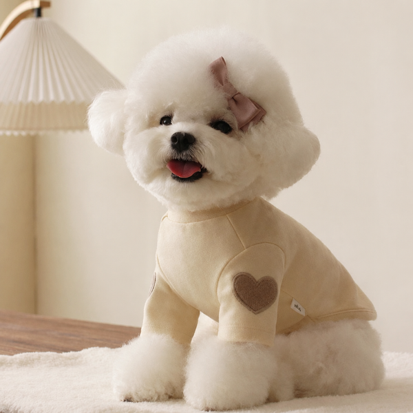 Heart Dog Hoodie – Simple Autumn Hoodie for Small Dogs and Cats, Toy Poodle, Bichon and Yorkie, XS to XL