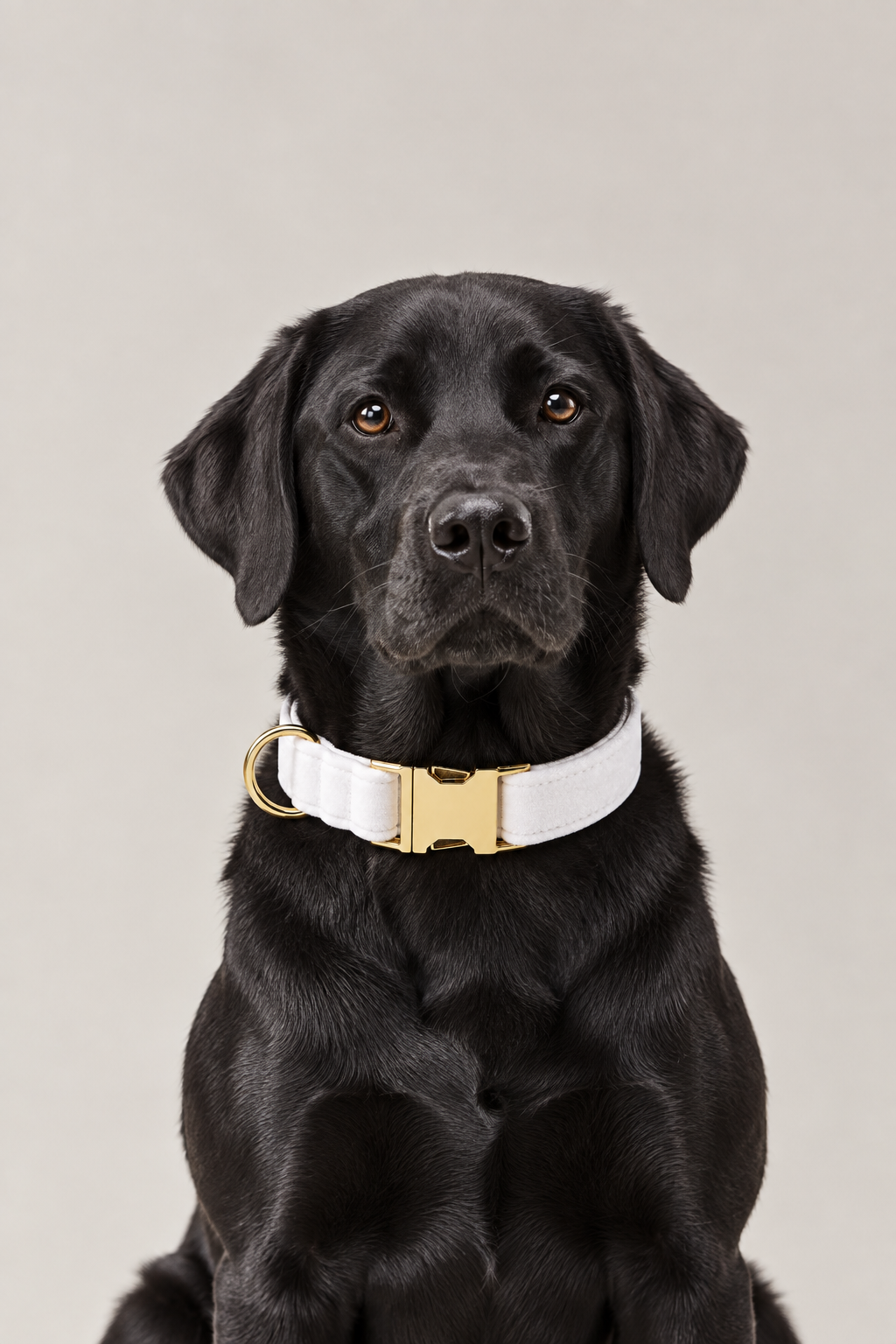 Velvet dog collar with gold buckle – view 5
