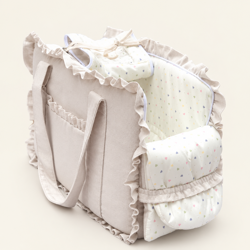 Cotton Pet Carrier Shoulder Bag – Soft Ruffled Tote Carrier for Small Dogs and Cats up to 6 kg, 8 Prints