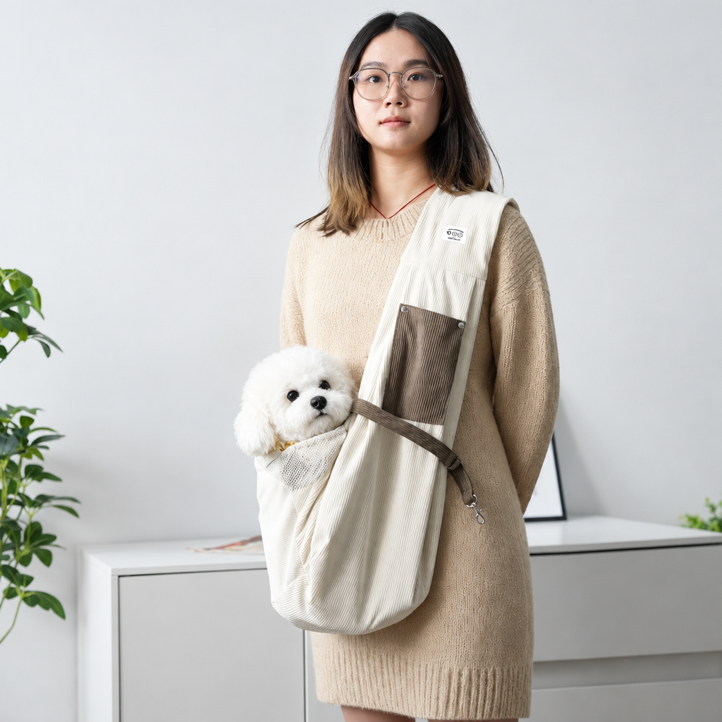 Warm Pet Crossbody Bag – Sherpa, Corduroy or Cow Print Cat and Small Dog Carrier, With or Without Mesh Cover