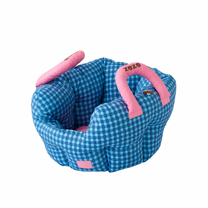 Handheld Pet Car Seat Sofa Bed – Portable Dog and Cat Car Bed with Carry Handles, Blue or Yellow