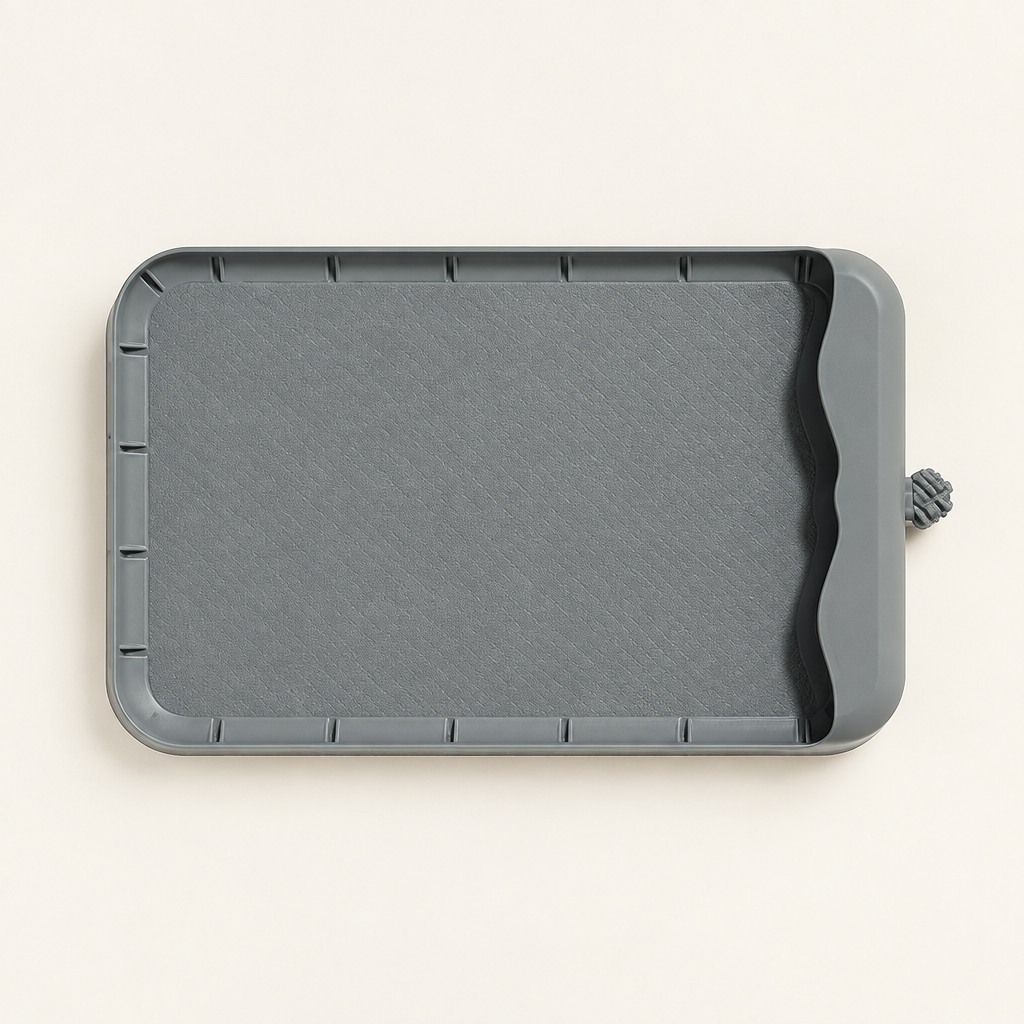 Grey feeding tray