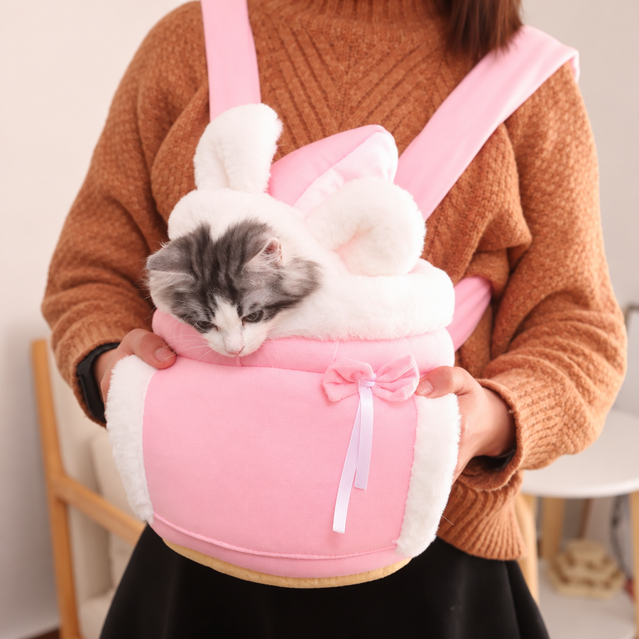 2-in-1 Cat Carrier and Bed – Portable Pet Pod with Bunny or Cat Ears for Travel and Home, M to XL