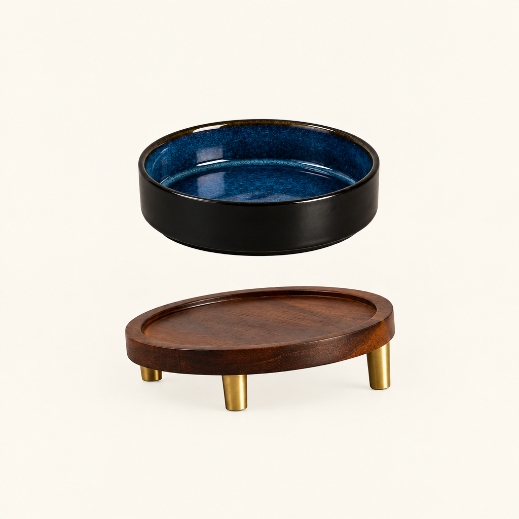 Tilted single-bowl stand