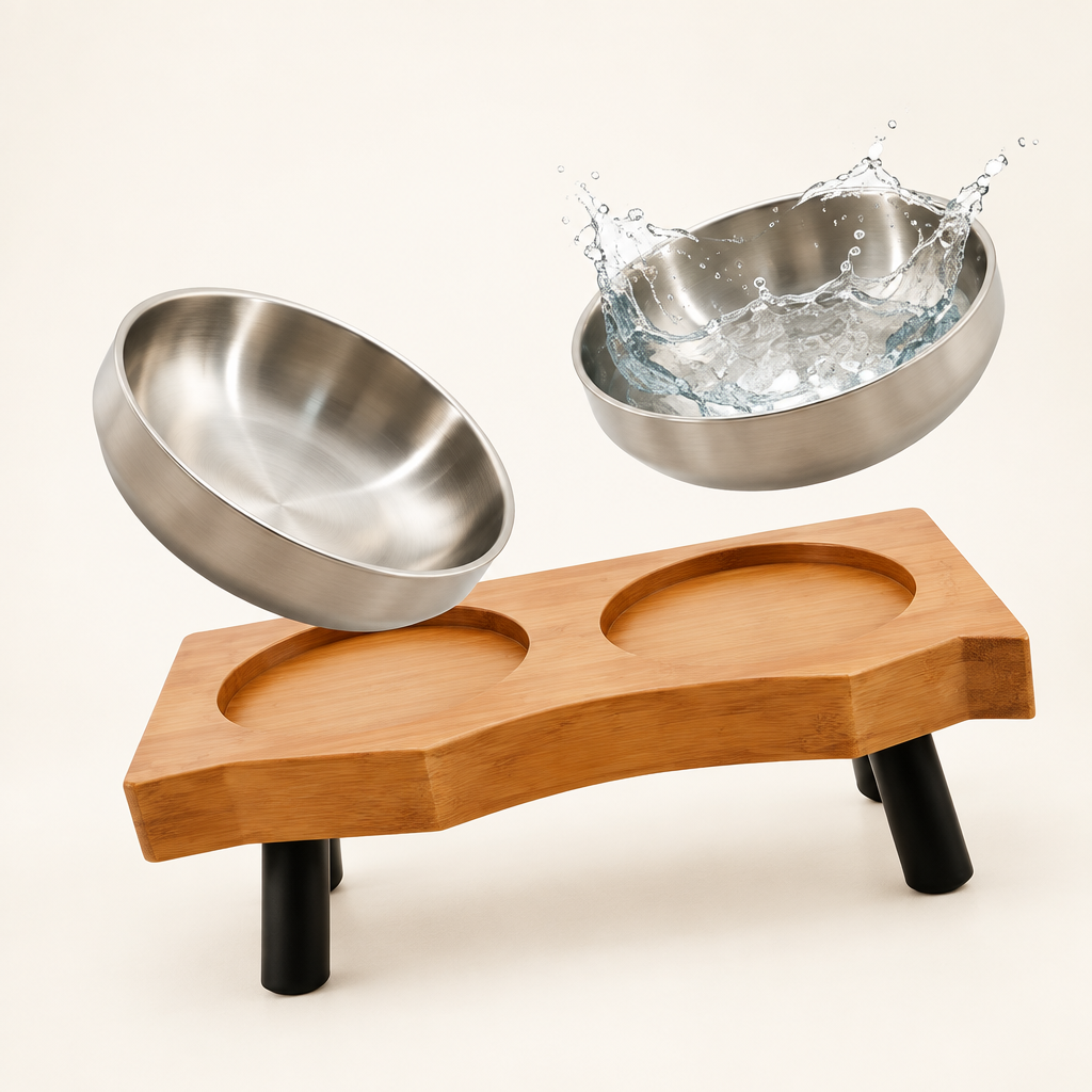 Removable stainless-steel bowls