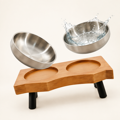 Removable stainless-steel bowls