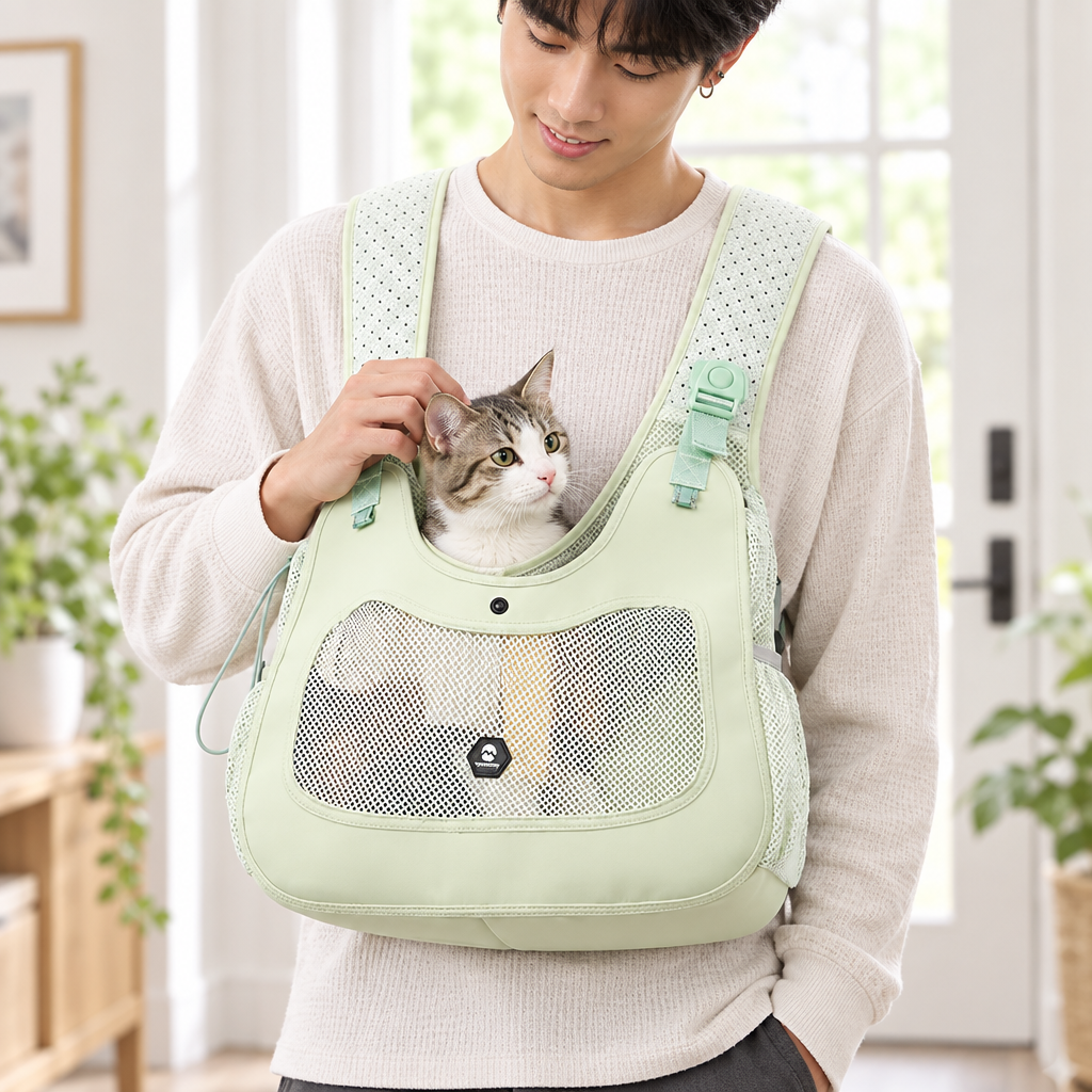 Front Chest Pet Carrier Backpack – Hands-Free Breathable Kangaroo Carrier for Small Dogs and Cats